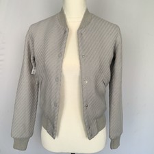 Nwt Wilfred Sz Xxs Poussin Japanese Weave Wool Gray Bomber Jacket Snaps Aritzia