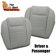 Driver & Passenger Side Bottom Leather Cover Gray For 2005-2009 Ford Mustang GT