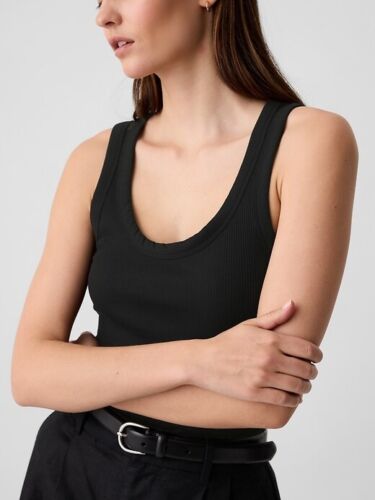 Gap Soft Ribbed Scoopneck Tank Top Black OR White NEW XS-XL - Picture 6 of 12