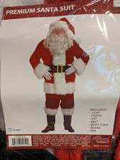 Santa Claus Suit Crimson Red Plush Adult Costume Christmas adult XL