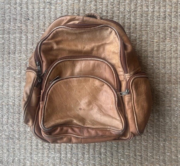 canvas leather backpack online india Buy Small Canvas Leather Backpack With Two Exterior Pockets Online in India