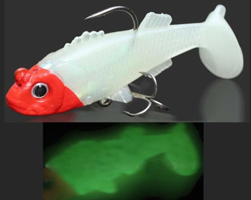 5 Señuelos de Pesca Nocturna Suave Cabeza de Plantilla 15 g Silicona Artificial Nadar | eBay