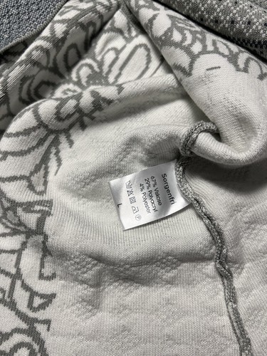 Sorgenfri Sylt Women's Long Sleeve Knit Cardigan Flower Pattern Button Gray Sz S - Picture 12 of 14