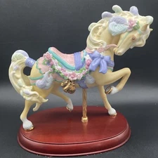 Lenox Fanciful Carousel Circus Horse-Embellished w/Flowers Feathers-24K Gold