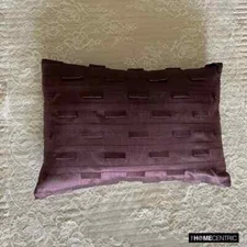 Lumbar Cushion Case Purple 12 x 16 inch, Sofa Decor Silk - Plum Stripe
