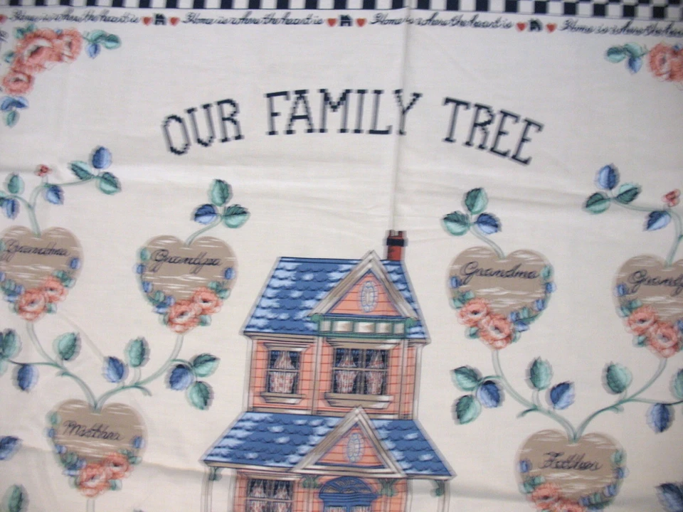 Wamsutta FABRIC PANEL Our Family Tree WALL HANGING cut sew quilt Craft Project - Image 3 of 4