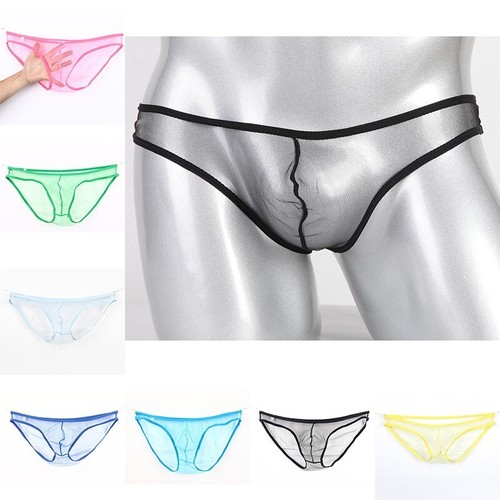 Men's Sexy Low Waist Ultra-thin Mesh Transparent Underwear Large Size Briefs New - Bild 6 von 40
