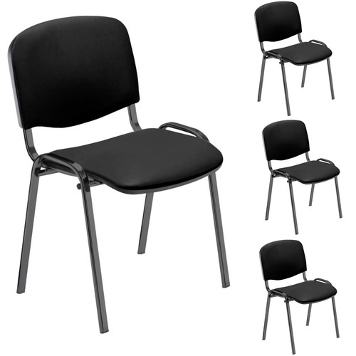 FANTASK 5er Set Konferenzstühle - Stapelbare Besucherstühle Mit Metallrahmen