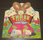 Vintage Unused MIA Three Today Birthday Card Rabbit Plays Concertina England — photo 1