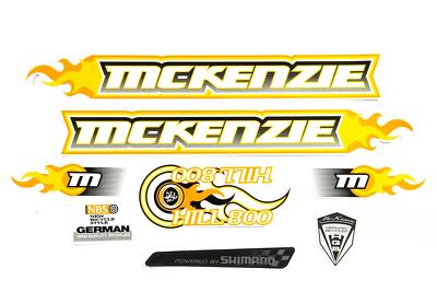 Fahrrad DEKOR Satz Aufkleber Rahmen frame Decal Sticker MC KENZIE orange gelb