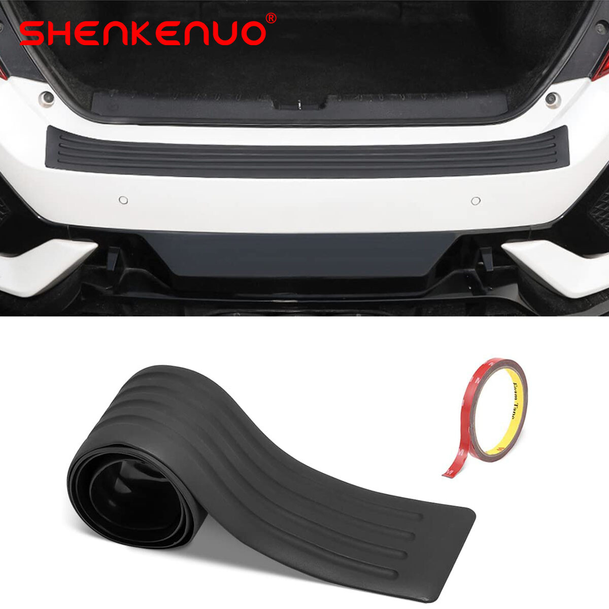 Rear Bumper Protective Trim Molding Scratch Guard For Toyota Prius V 2012-2017 | Soft PVC, Black
