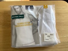 Stafford 4-Pack Mens Cotton Blend A-SHIRTS White TANK TOPS Large X-Tall