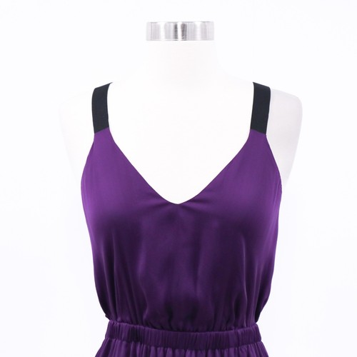 Theyskens' Theory Tank Kleid Seide Damen S Small NEU lila hinten offen V-Ausschnitt - Bild 3 von 14