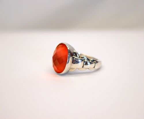 ANELLO JAI John Hardy smalto QUARZO ROSA .925 argento sterling TG. 5 STUPENDE PIETRE