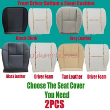 For 2007 2008 2009 2010 2011 GMC Sierra 1500 2500 Driver Bottom Seat Cover+Foam