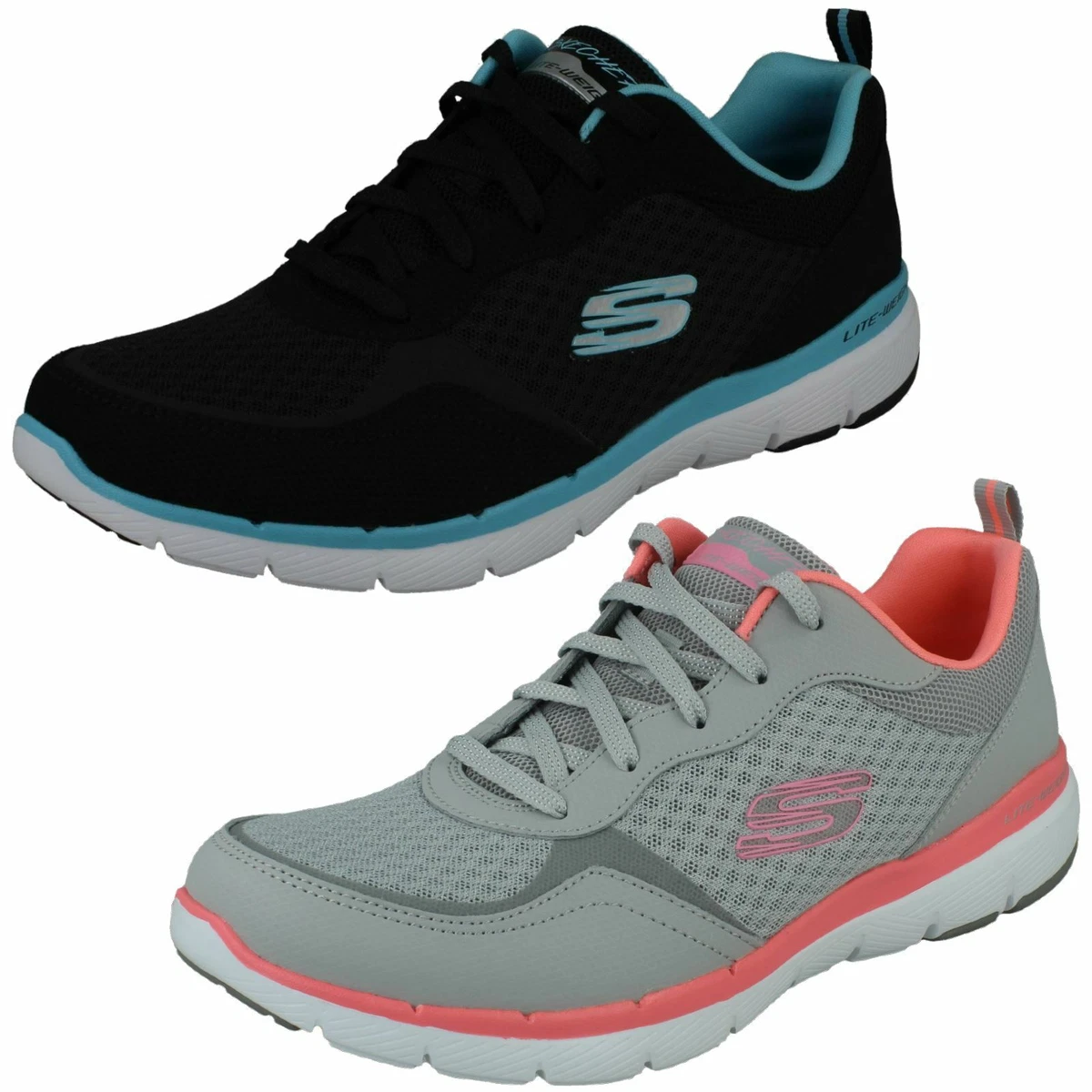 GO FORWARD 13069 LADIES SKECHERS AIR COOLED MEMORY FOAM LACE UP CASUAL TRAINERS
