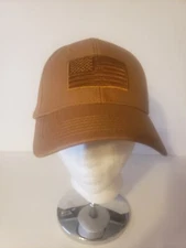 H3 Headwear Men's Brown Flag Canvas Snapback Adjustable Hat (NEW WITHOUT TAGS)