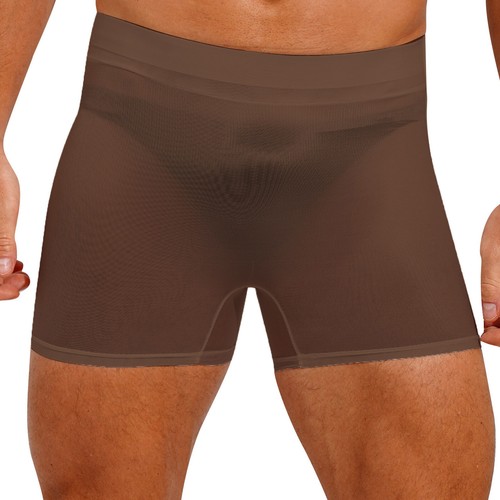 Mens Boxer Shorts Stretchy Glossy Shorts See-through See-through Shorts - Picture 36 of 52