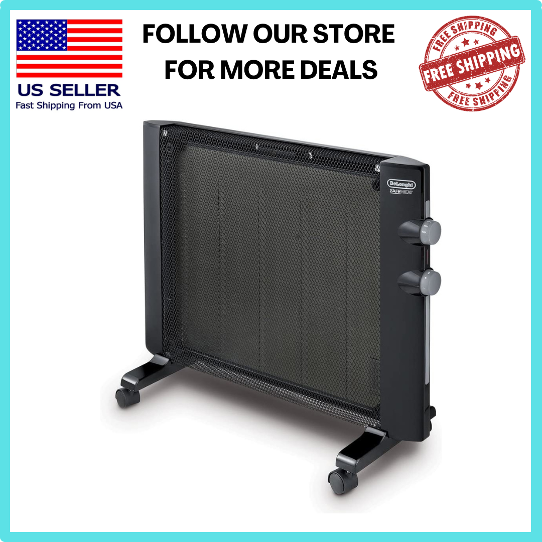 Mica Thermic Panel Heater, Full Room Quiet 1500W,2 Heat Settings, Black,  HMP1500 | eBay