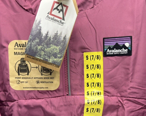 Girls Size S (7/8) Avalanche Packable Quarter Zip Hooded Lightweight Jacket Pink - Picture 3 of 6