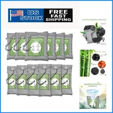 Natural Air Fresheners: 12 Pack Bamboo Bags for Odor and Moisture Control