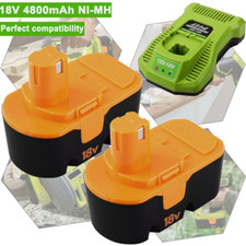 2Pack For Ryobi 18V PLUS 18 Volt Ni-Mh Battery P100 13022 ABP1801