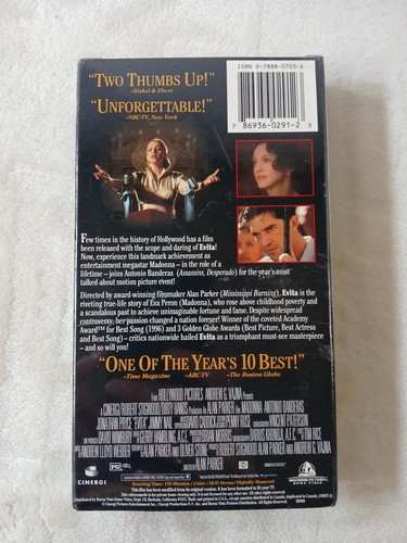 Evita SEALED VHS Tape Madonna Antonio Banderas New - Picture 2 of 6