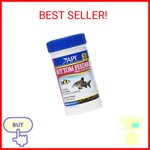 API BOTTOM FEEDER PELLETS WITH SHRIMP Fish Food 1.3-Ounce Container