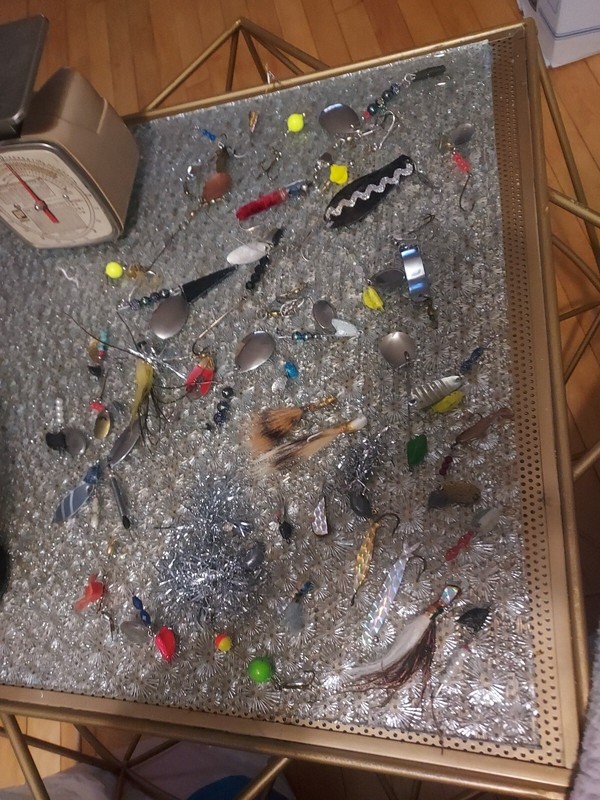 Fishing Hooks Lures Weights 45 Piece Lot Estate Find