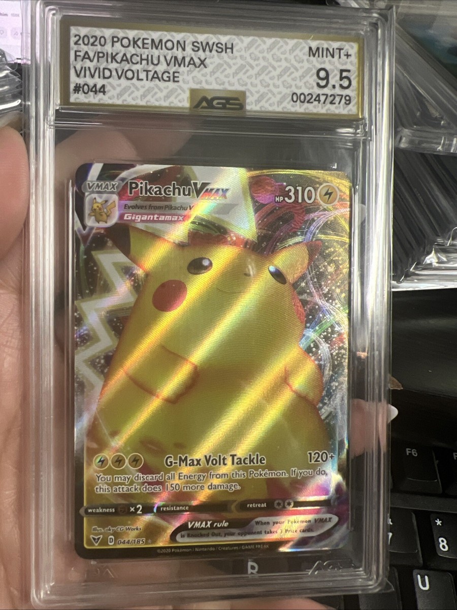 2020 Pokemon SWSH Vivid Voltage FA PIKACHU VMAX #044 Graded AGS