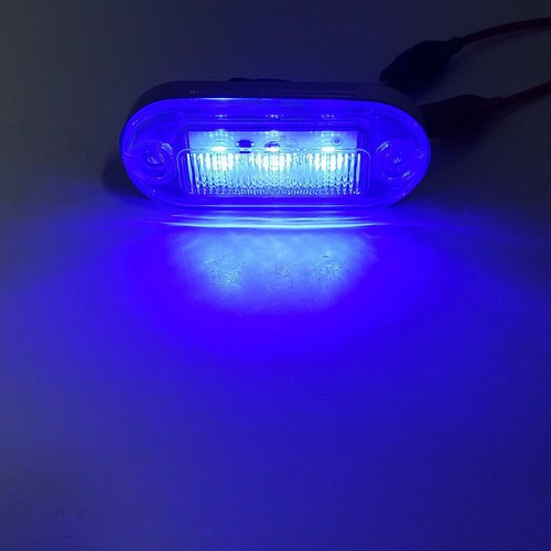 For Truck Trailer RV Boat 12V 3 SMD LED Signal Light Lamp Blue Indicator - Picture 4 of 4