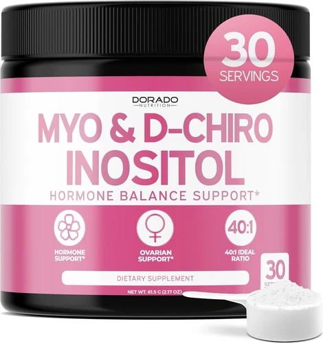 Myo-Inositol & D-Chiro Inositol Powder 2050mg 40:1 Ratio Hormone Balance 30 Day