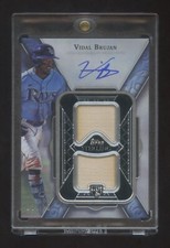 2022 TOPPS STERLING VIDAL BRUJAN RC AUTOGRAPH DUAL GAME USED BAT #ED 03/25  MINT