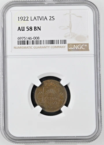 Latvia 1932 2 Santimi - NGC AU 58 BN