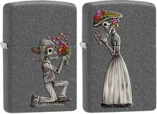 Zippo 28987 Day Of The Dead Skeleton Love, 2 Piece Lighter Set,  New In Box