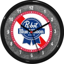 Pabst Blue Ribbon Beer Wall Clock  Man Cave Den Rec Room