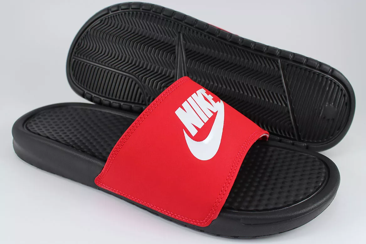 Nike Benassi Swoosh Mens Sandals (University Red/White) 8 (University  Red/White, 5 D(M) US)