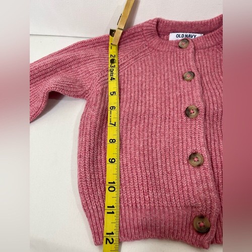 Old Navy Girls Cardigan Sweater Pink Button Down Long Sleeve Sz 18-24 Months NWT - Picture 7 of 9