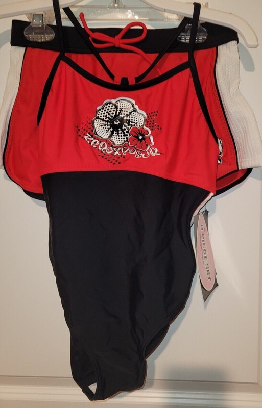 Zeroxposur 2 pieces Swimsuit & skirt Set Girl Size 10 Youth NEW