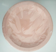 50x Disposable Round Dusky Pink Paper Plates Catering Functions Party 18.5cm