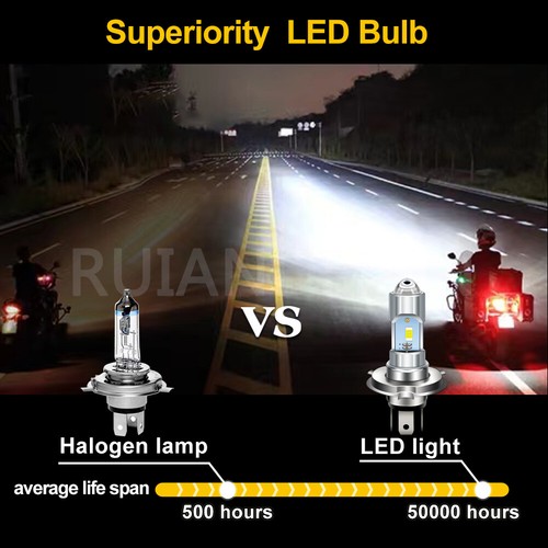 H4 LED Bulb Car Headlight P43T Daytime Running Light Hi Lo Beam 6V White 6000K - Picture 7 of 11