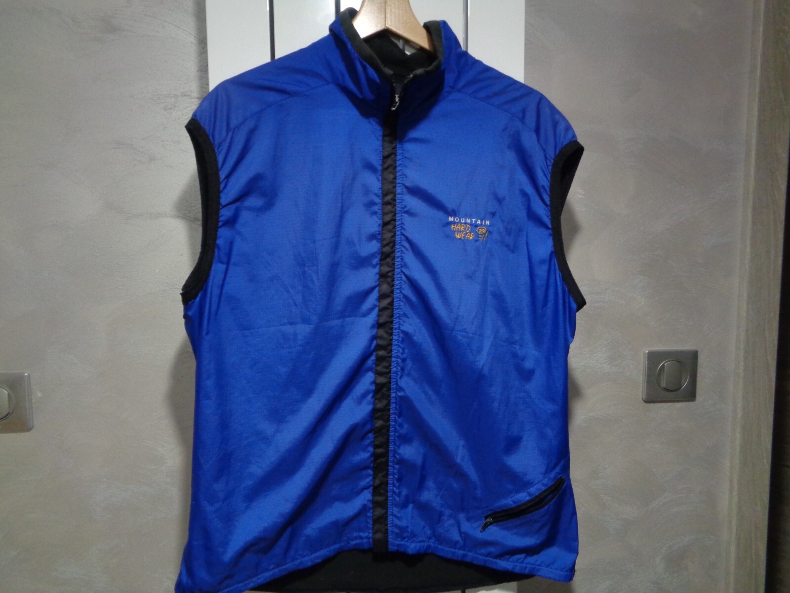 Chaleco Mountain Hard Wear Cremallera Completa Azul Hecho en EE. UU. Talla L