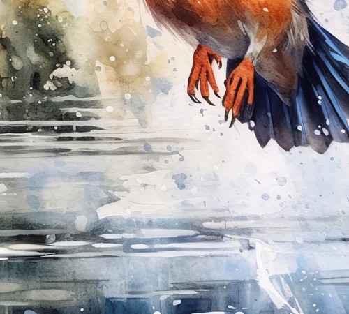Flying Kingfisher Aquarell Gemäldedruck - Flussvogel Kunst 5 Zoll x 7 - Bild 5 von 6