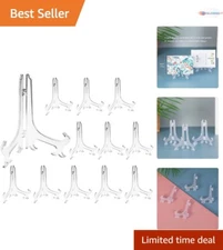 Versatile 12-Pack of Hinged Plastic Easels for Photos, Place Cards, and More