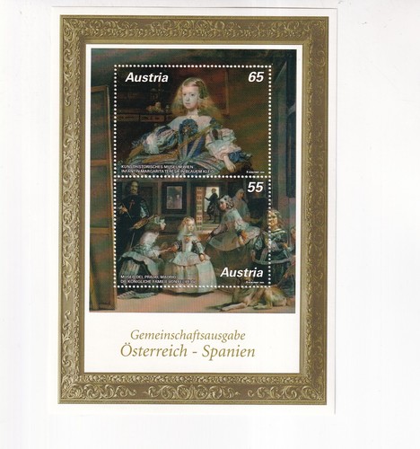 ÖSTERREICH Briefmarke ÖSTERREICH SPANIEN MUSEUM Prado Blockausgabe postfrisch