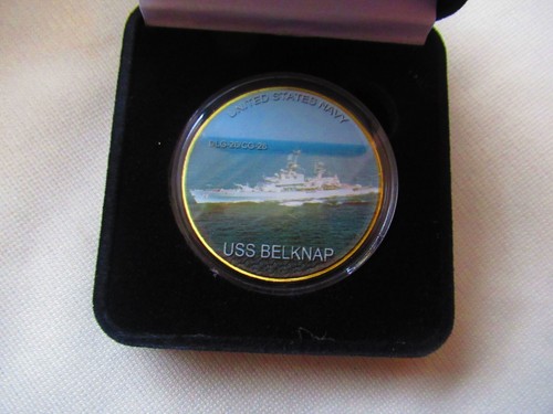 MARINA DEGLI STATI UNITI - USS BELKNAP DLG-26/CG-26 Moneta sfida con scatola di presentazione - Foto 5 di 12