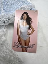 Dreamgirl Lingerie Teddy White/Powder Blue Medium 10537