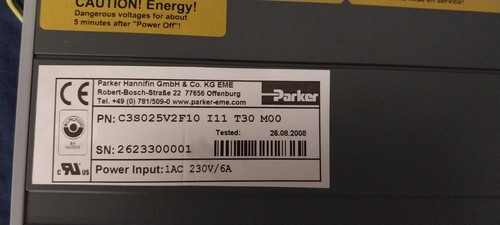PARKER COMPAX 3 SERVO CONTROLLER C3S025V2F10I11T30M00 - Picture 8 of 8
