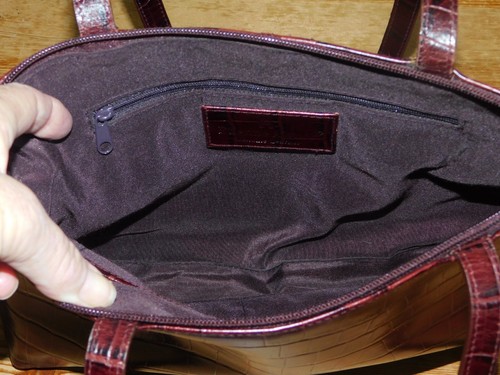 ETIENNE AIGNER BORSA A TRACOLLA VINTAGE RETTILE PELLE GOFFRATA COLORE SANGUE DI BUE - Foto 14 di 15