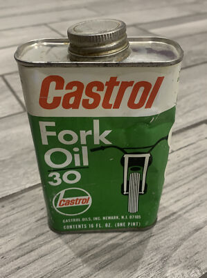 Vintage Castrol Fork Oil Tin Can Grade 30 for Motorcycles